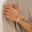 Hip-Hop Solid Color Alloy Open Cuff Bracelet for Men