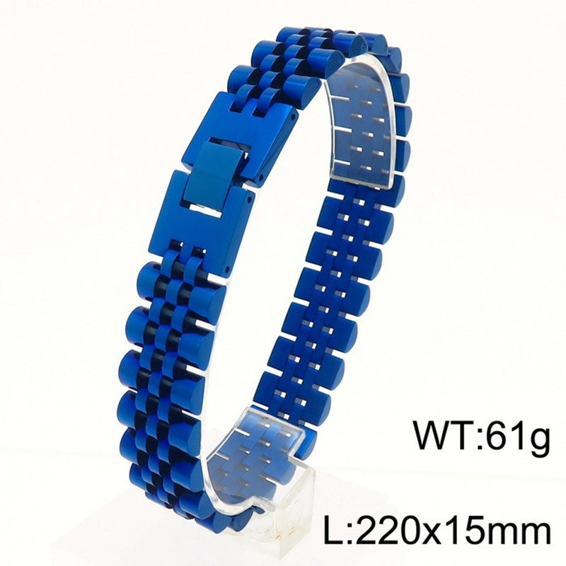 18K Gold Plated Stainless Steel Men's Adjustable Bracelet Watchband