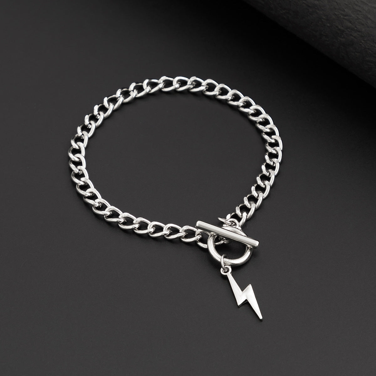 Hip-Hop Streetwear Lightning Bolt Men's Alloy Bracelet