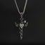 Hip-Hop Vintage Cross Heart Snake Stainless Steel Zircon Men's Pendant Necklace