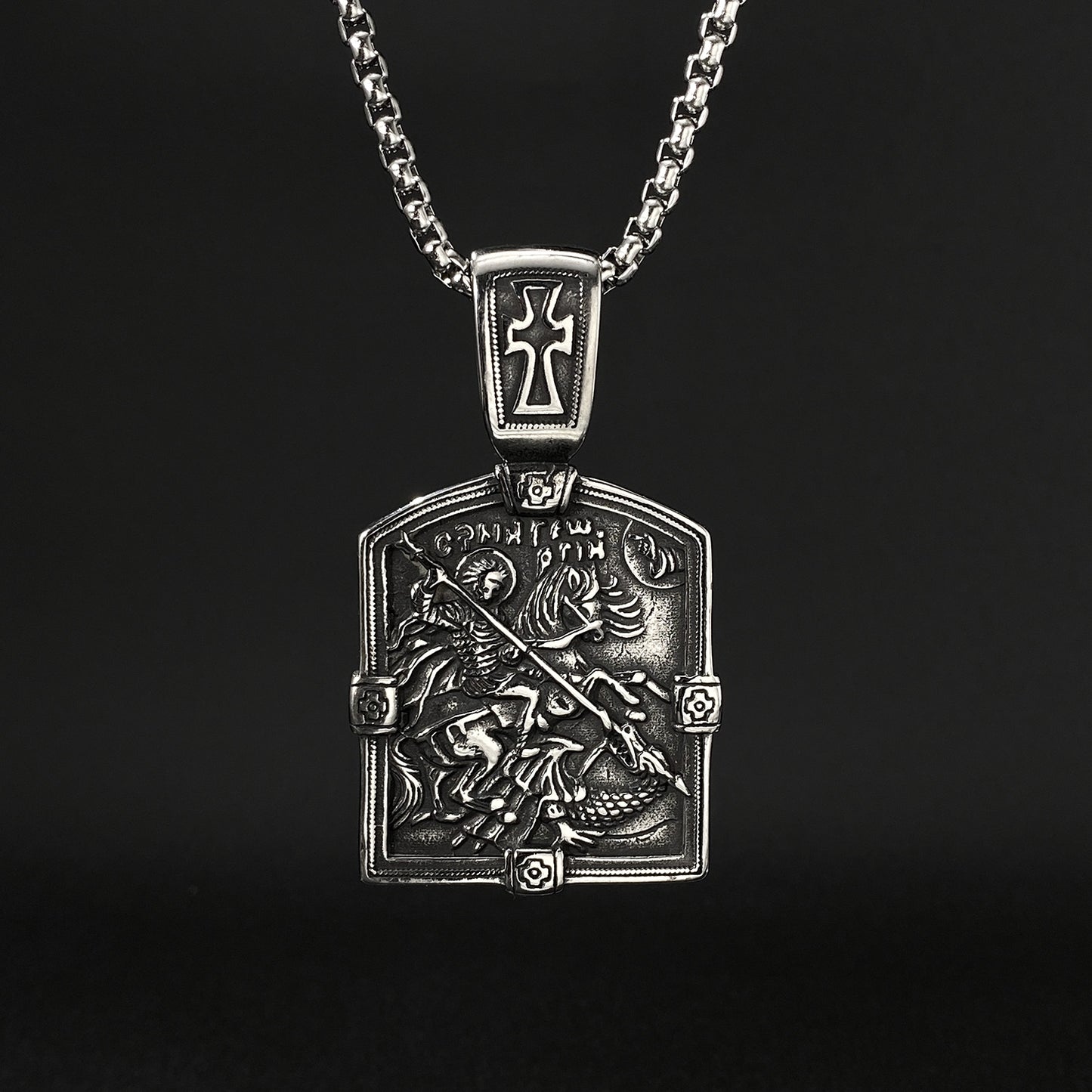 Hip-Hop Vintage Geometric Stainless Steel Men's Pendant Necklace