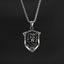 Hip-Hop Vintage Lion Shield Stainless Steel Men's Pendant Necklace