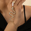 Hip-hop Snake Alloy Pearl Women's Bracelet-Ring Combo