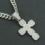 Hip-hop Cross Rhinestone Men's Pendant Necklace with Cuban Chain