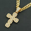 Hip-hop Cross Rhinestone Men's Pendant Necklace with Cuban Chain