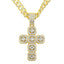 Hip-hop Cross Rhinestone Men's Pendant Necklace with Cuban Chain