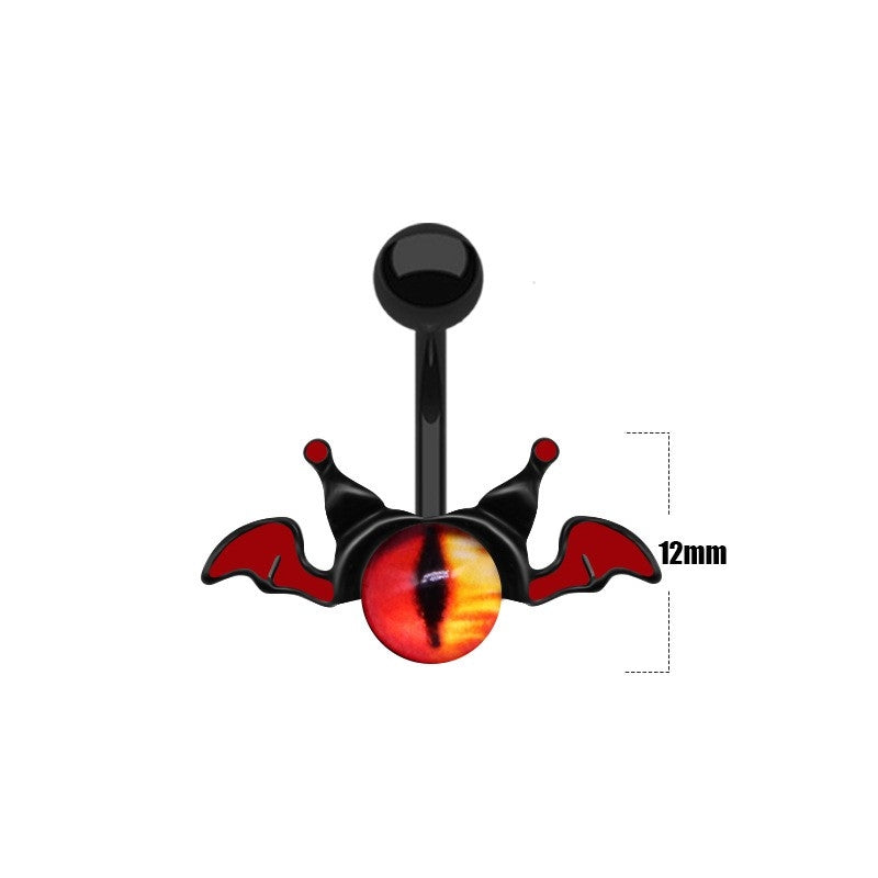 Exaggerated Funny Eye Resin Belly Button Ring - Halloween Demon Piercing Jewelry