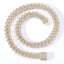 18K Gold Plated Geometric Zircon Cuban Necklace and Bracelet Set