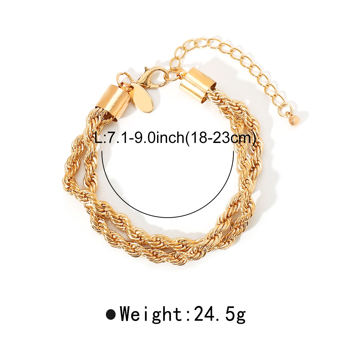 Hip-Hop Geometric Ferroalloy Twist Chain Bracelet - European American Retro Style