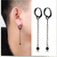 Hip-hop Geometric Stainless Steel Tassel Chain Earrings for Men and Women