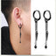 Hip-hop Geometric Stainless Steel Tassel Chain Earrings for Men and Women