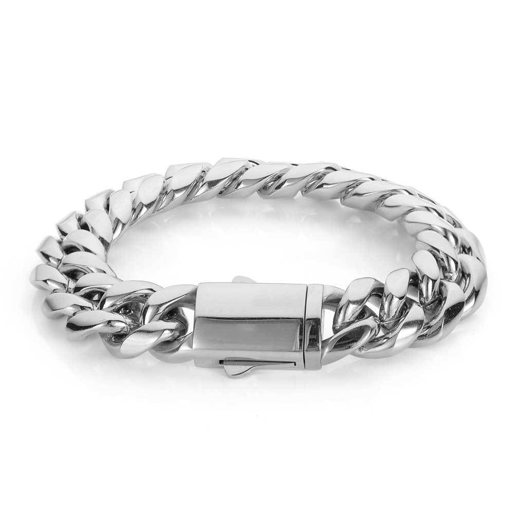 Hip-Hop Geometric Stainless Steel Cuban Chain Men's Bracelet