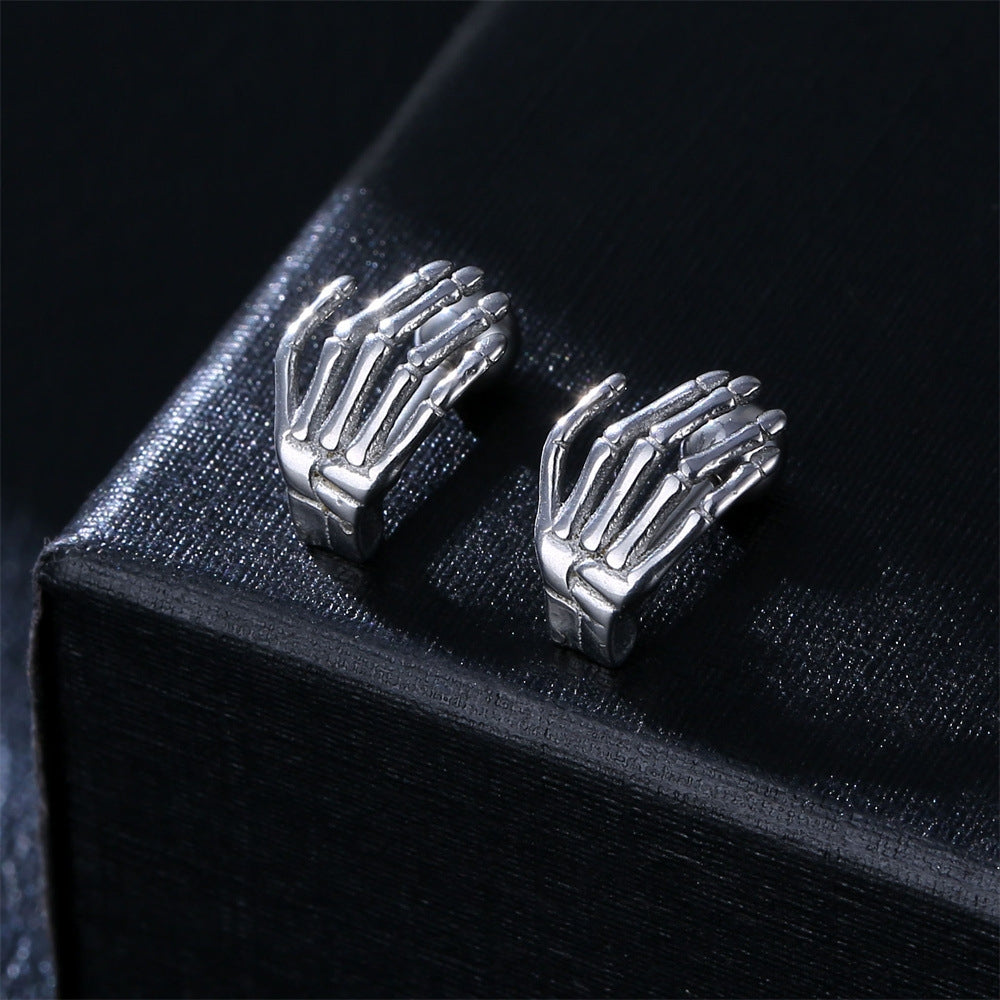 Hip-hop Hand Stainless Steel Plating Earrings 1 Pair