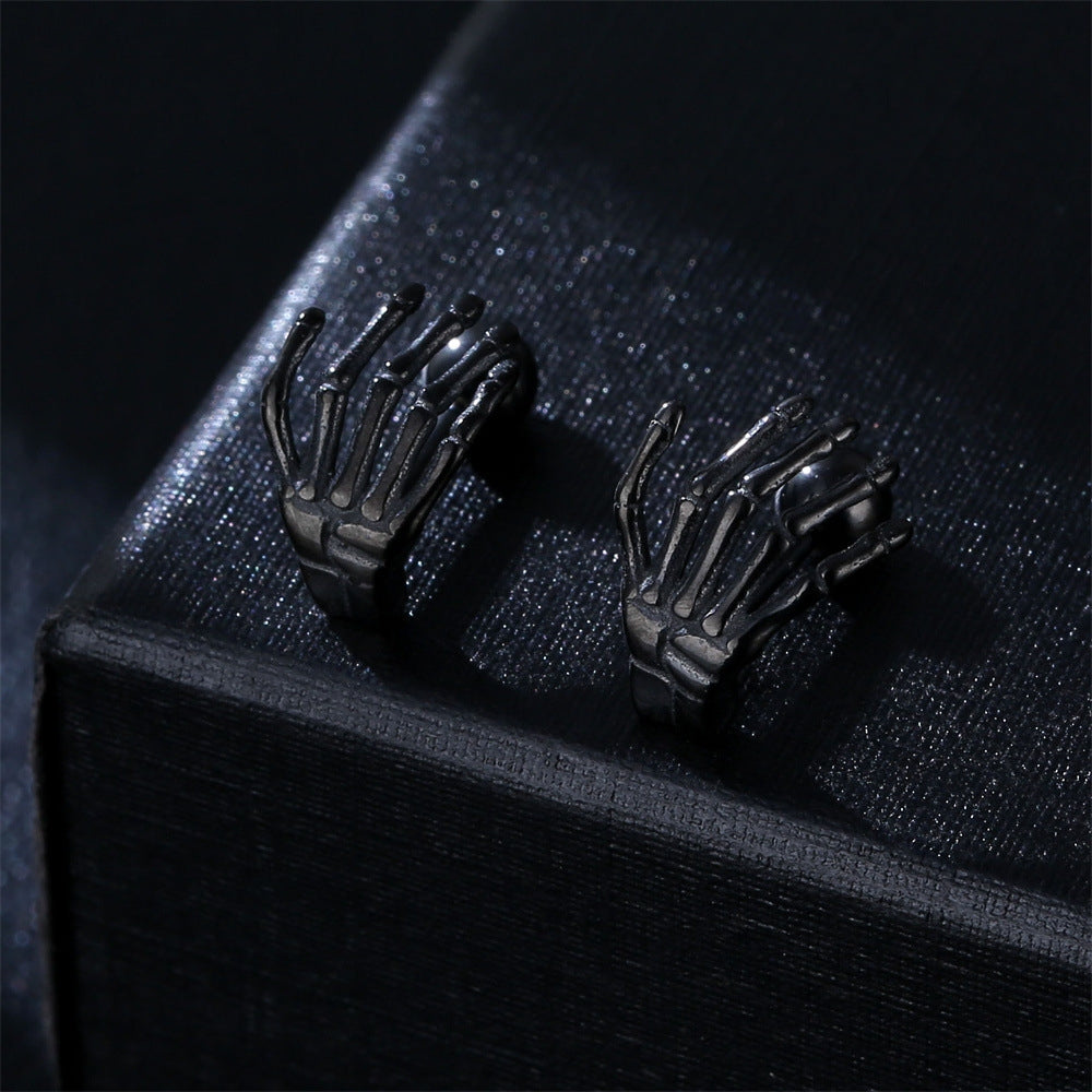 Hip-hop Hand Stainless Steel Plating Earrings 1 Pair