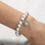 Luminous Lotus Zircon Beaded Yoga Bracelet with White Turquoise