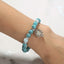 Luminous Lotus Zircon Beaded Yoga Bracelet with White Turquoise