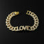 Hip-Hop Love Rhinestone Inlay Cuban Chain Men's Bracelet