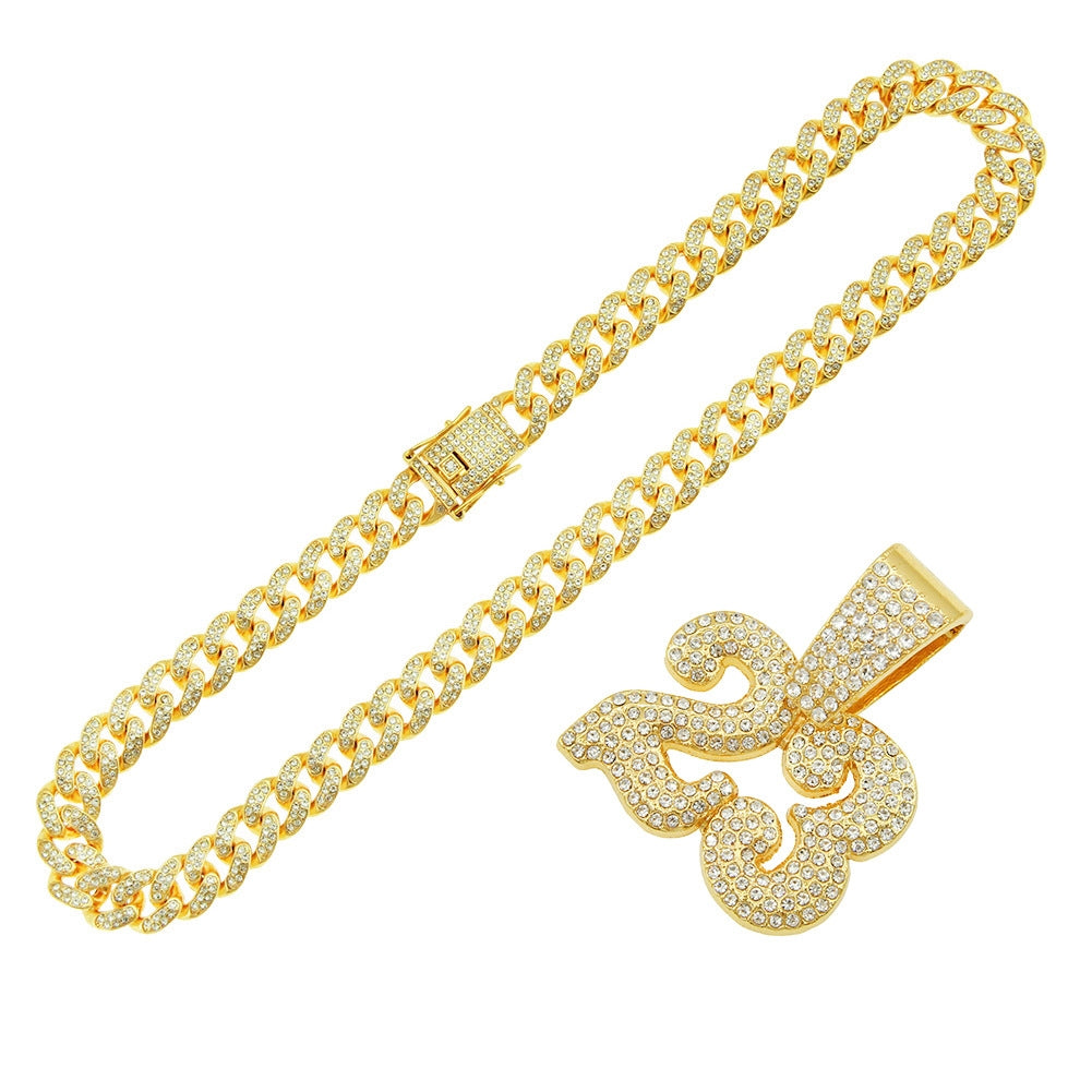 Hip-hop Rhinestone Number 23 Men's Pendant Necklace