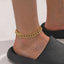 Hip-hop Punk Geometric Rhinestone Cuban Chain Unisex Anklet