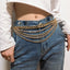 Hip-hop Punk Geometric Rhinestone Inlay Women's Gold Chain Belt