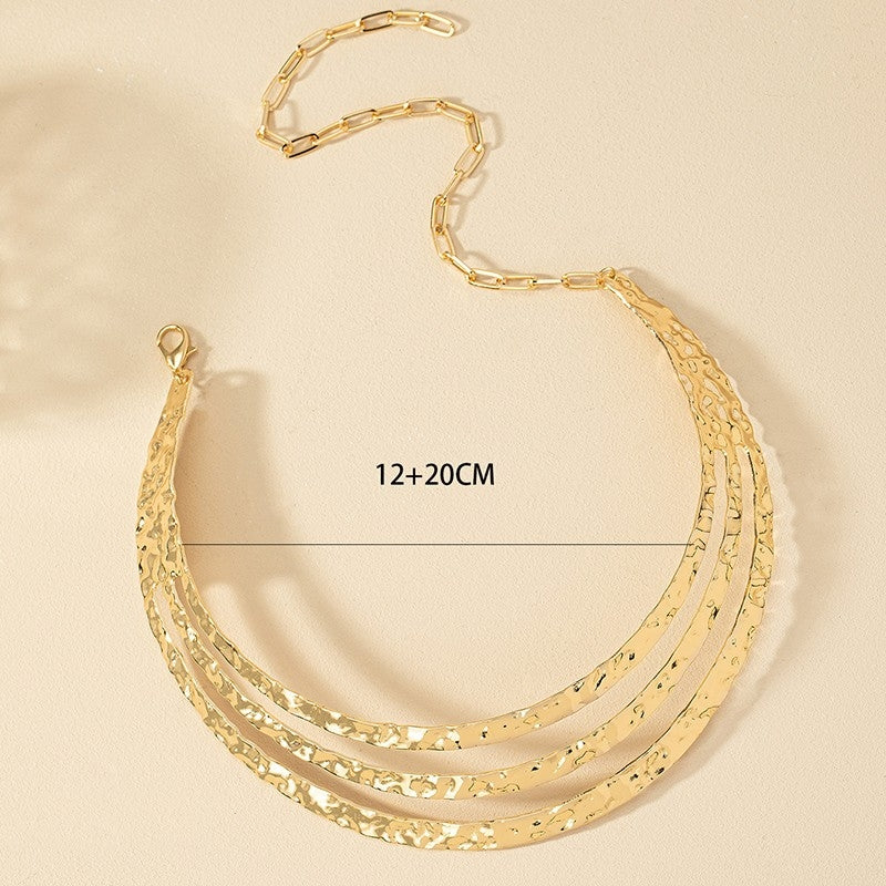 Hip-hop Punk Multi-layer Circle Choker Necklace for Women