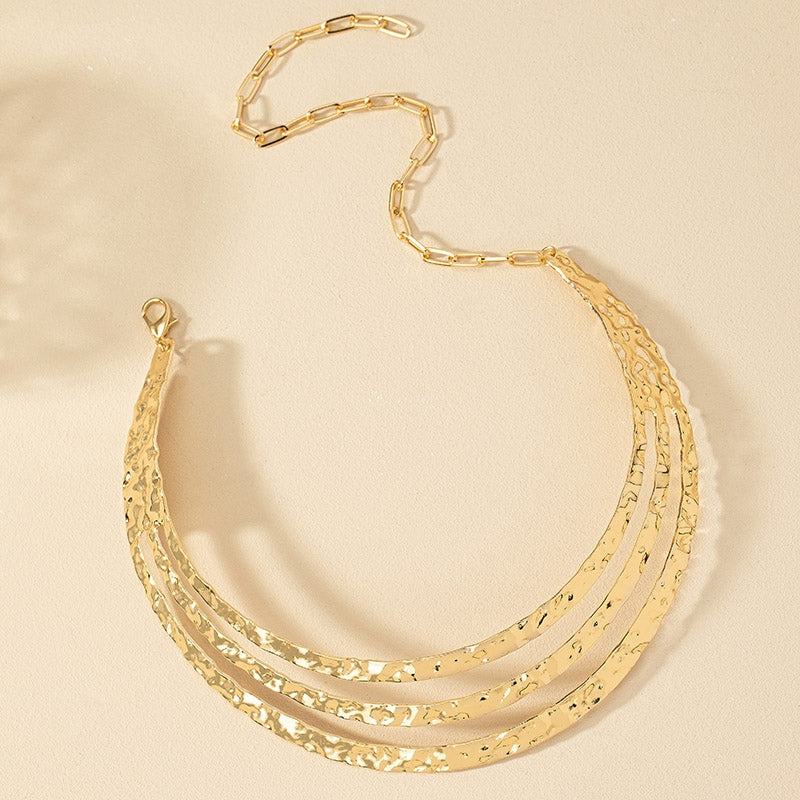 Hip-hop Punk Multi-layer Circle Choker Necklace for Women