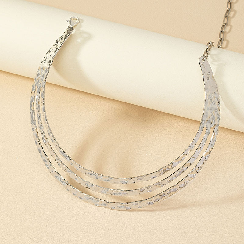 Hip-hop Punk Multi-layer Circle Choker Necklace for Women