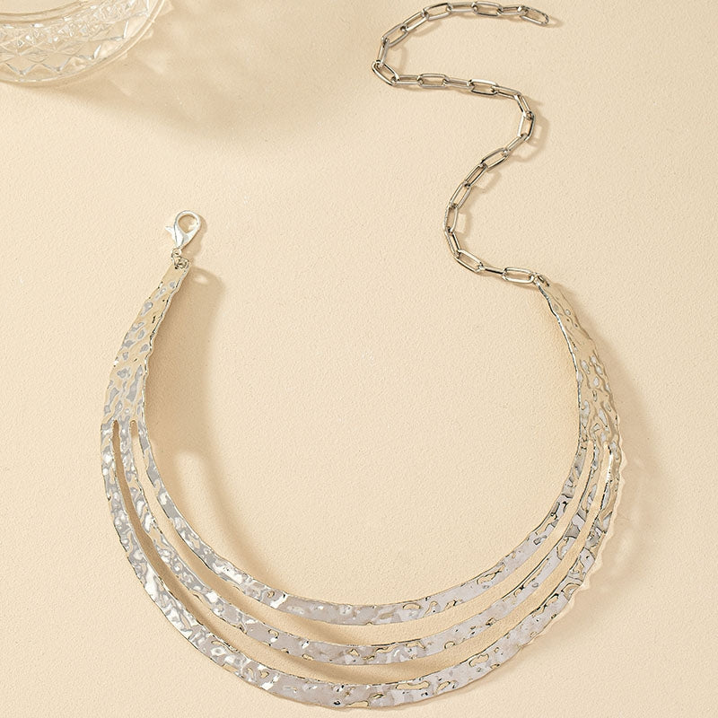Hip-hop Punk Multi-layer Circle Choker Necklace for Women