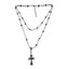 Hip-hop Retro Cross Zircon Double Layer Women's Necklace