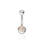 Hip-hop Geometric Stainless Steel Zircon Belly Ring