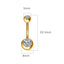 Hip-hop Geometric Stainless Steel Zircon Belly Ring