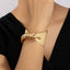 Hip-hop Retro Gold Plated Women's Twisted Open Cuff Bangle