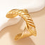 Hip-hop Retro Gold Plated Women's Twisted Open Cuff Bangle