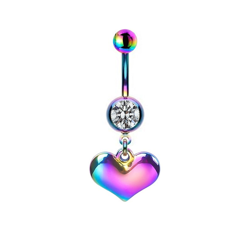 Hip-hop Rock Starry Sky Moon Rhinestone Belly Ring Stainless Steel Alloy White Gold Plated