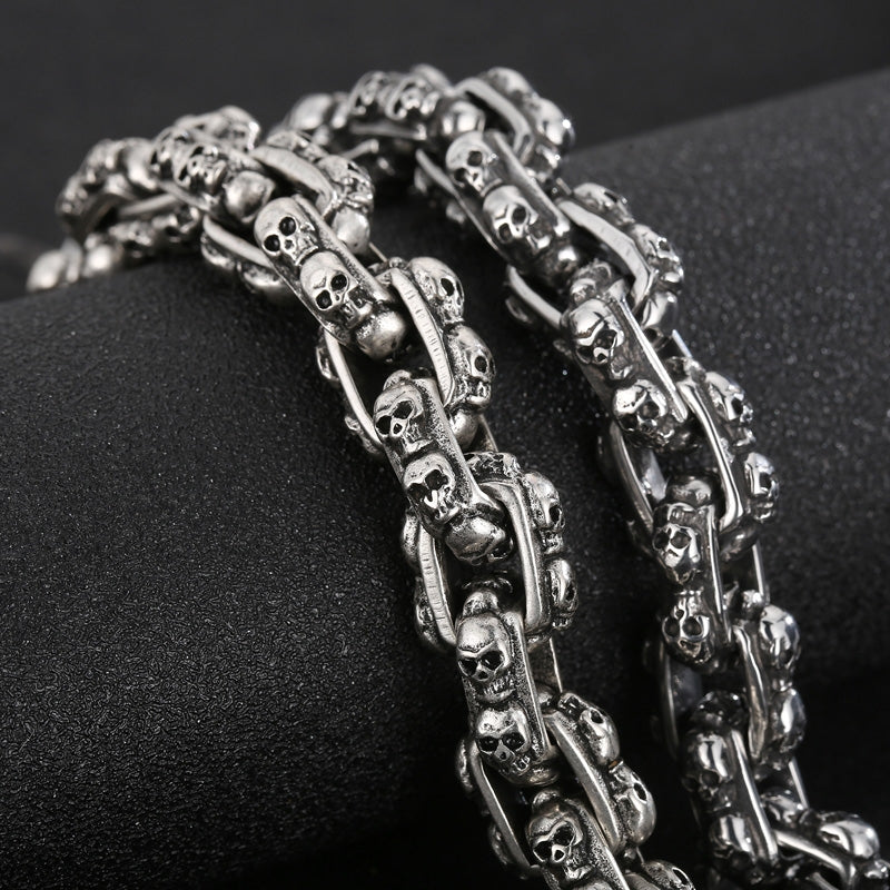 Hip-hop Punk Skull Stainless Steel Men's Bracelet