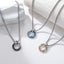 Hip-hop Stainless Steel Triple Ring Pendant Necklace for Men