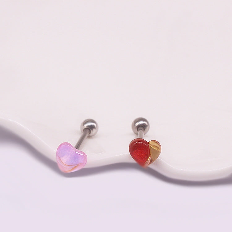 Hip-hop Heart Shape Stainless Steel Tongue Piercing Jewelry