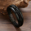 Hip-hop Roman Cross Stainless Steel Multi-layer Braided Leather Men's Bracelet