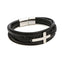 Hip-hop Roman Cross Stainless Steel Multi-layer Braided Leather Men's Bracelet