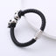 Men's Skull Stainless Steel Leather Bracelet - Woven Titanium Steel Design