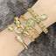 Hip-hop Leopard Snake Gold Plated Zircon Cuff Bangle