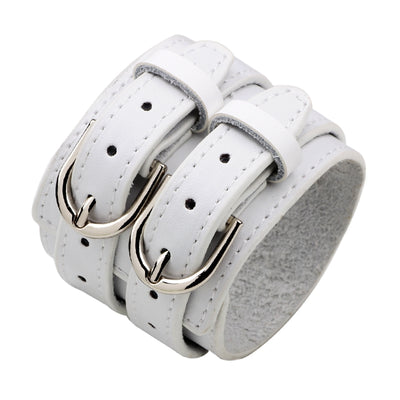 Hip-hop Double-Row Leather Alloy Bangle Bracelet