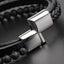 Hip-hop Stainless Steel Leather Braided Men's Bracelet