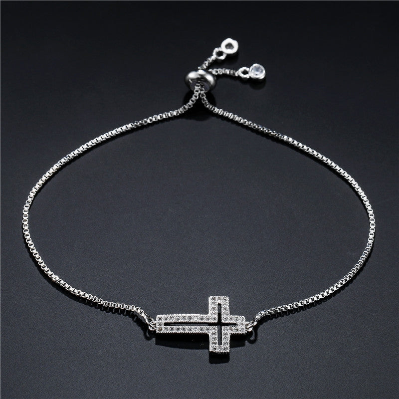 Hollow Geometric Cross Adjustable Bracelet - European and American Jewelry 2022 Collection