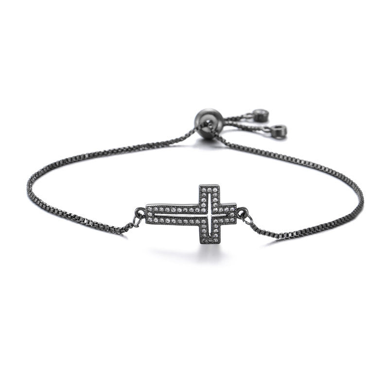 Hollow Geometric Cross Adjustable Bracelet - European and American Jewelry 2022 Collection