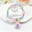 Cartoon Children's Candy Color Beaded Bracelet with Resin Mermaid and Unicorn Pendant