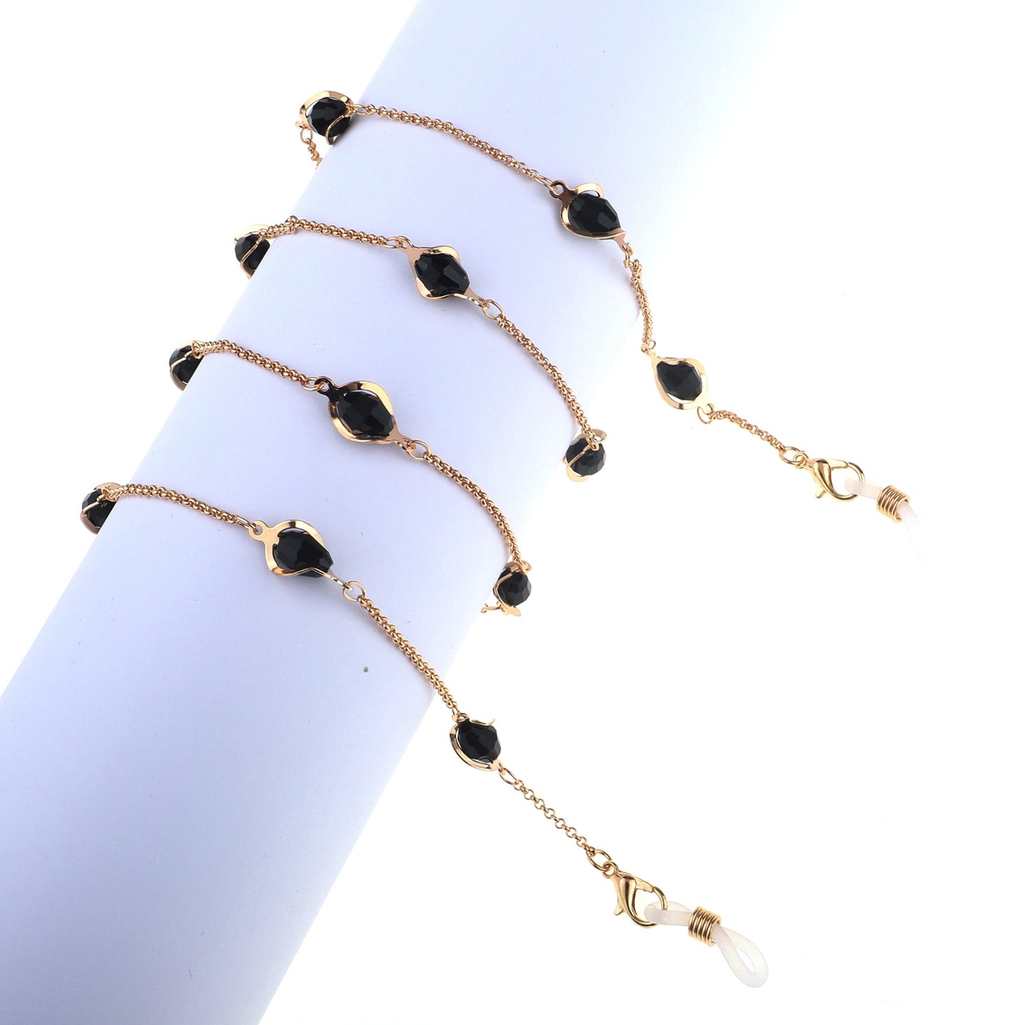 Handmade Black Crystal Fashion Eyeglasses Chain