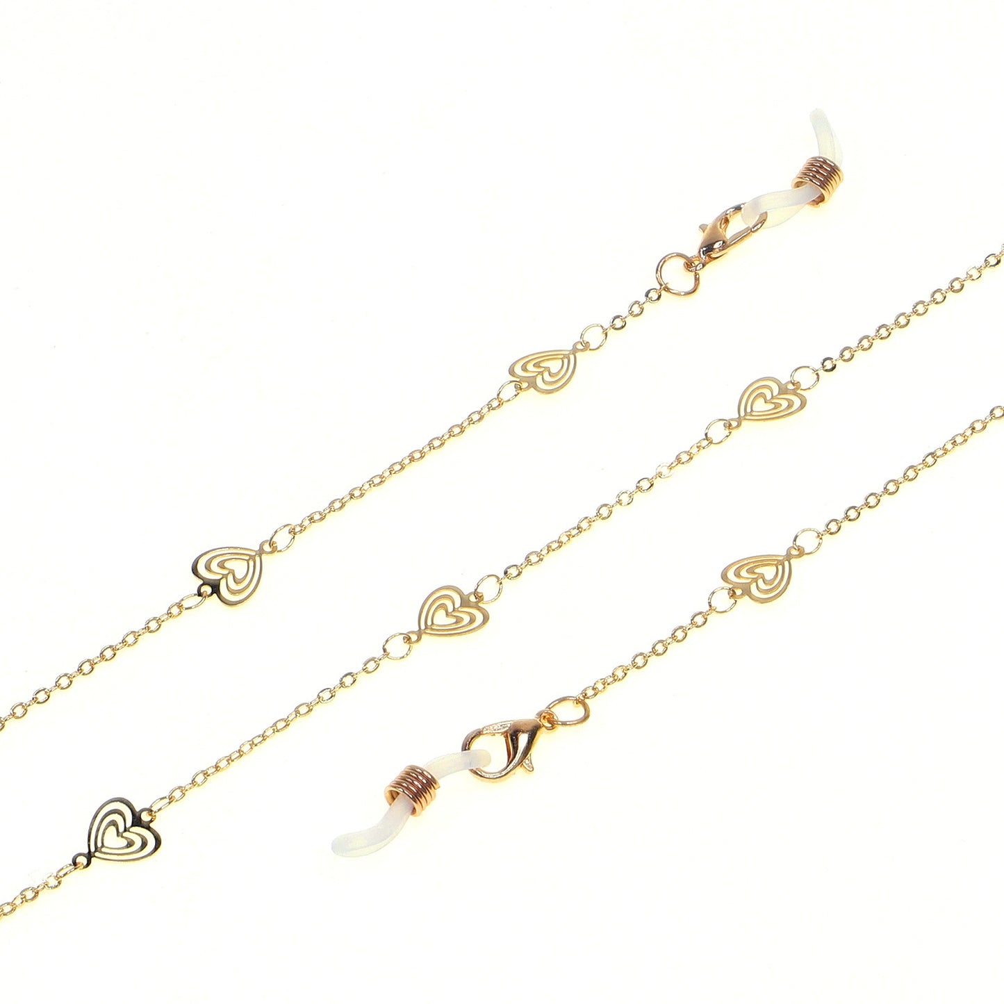 Fashionable Simple Golden Hollow Heart Glasses Chain