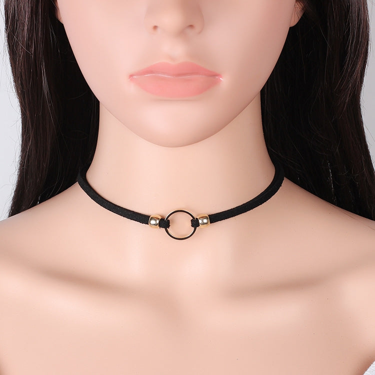 Women's Fashion Geometric Circle Multi-layer Choker Necklace