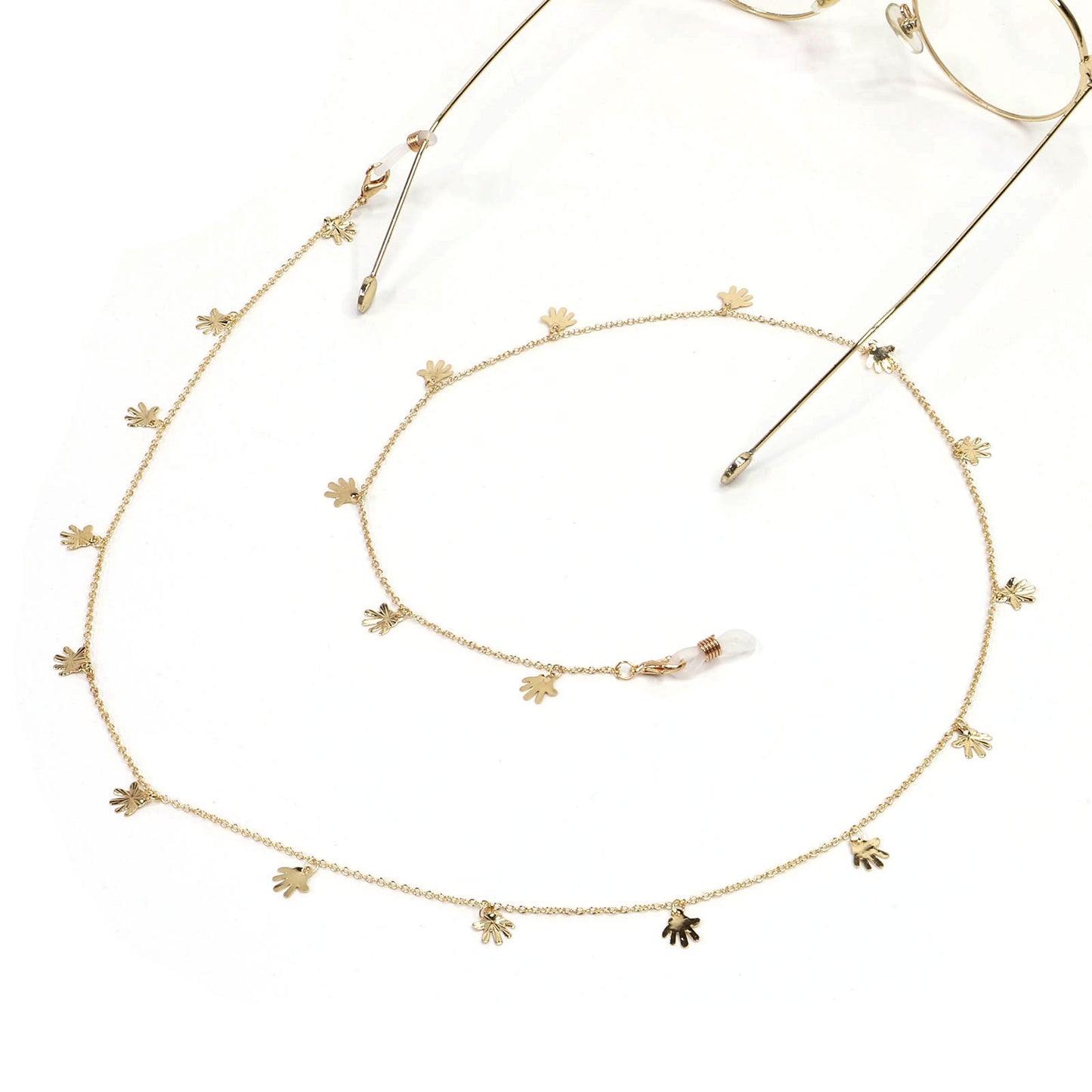 Fashion Simple Gold Copper Palm Glasses Chain